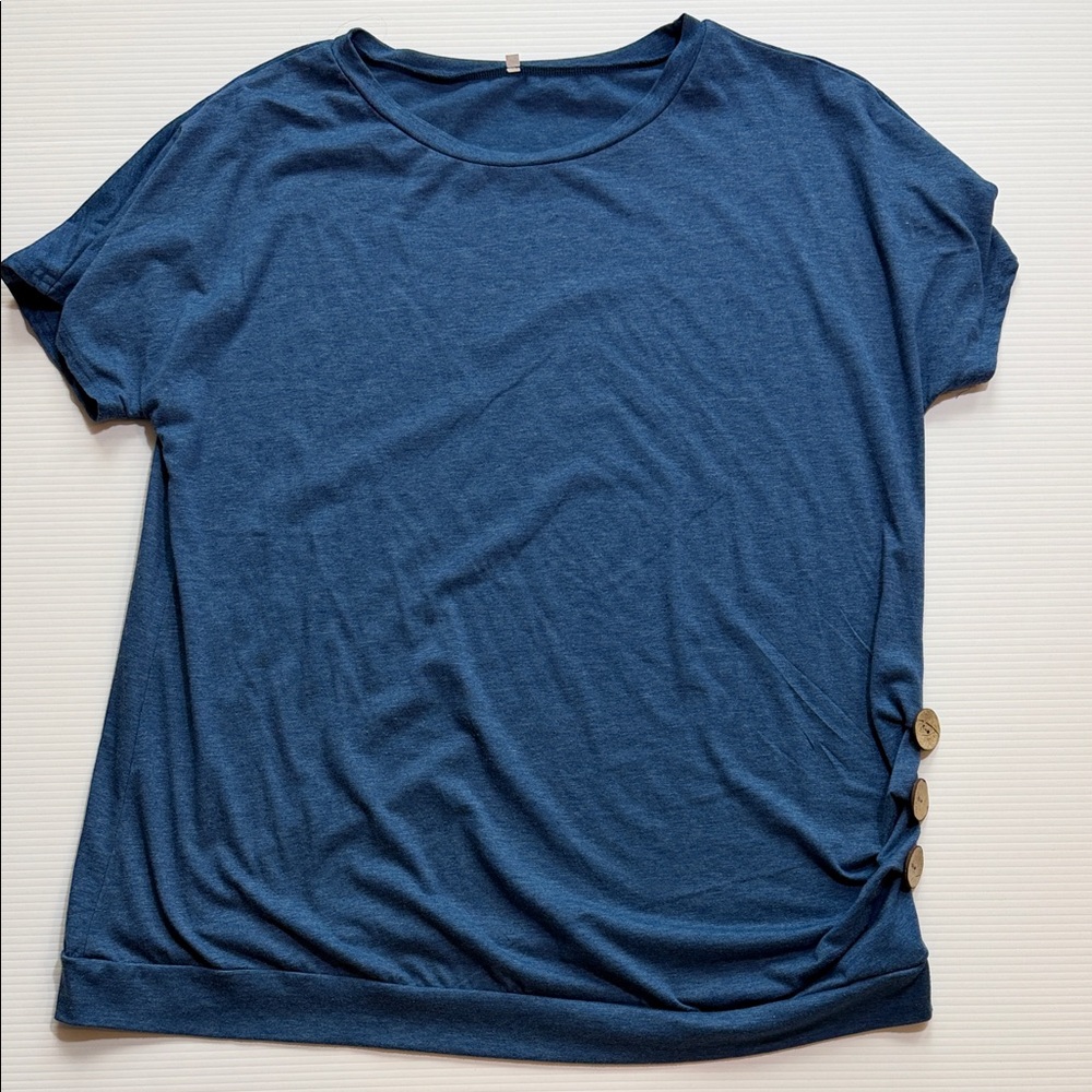 Women's Short-Sleeve Button Accent Top